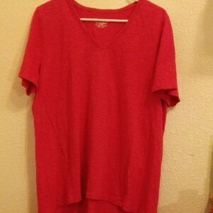 Chico's Vibrant Red V-Neck Tee